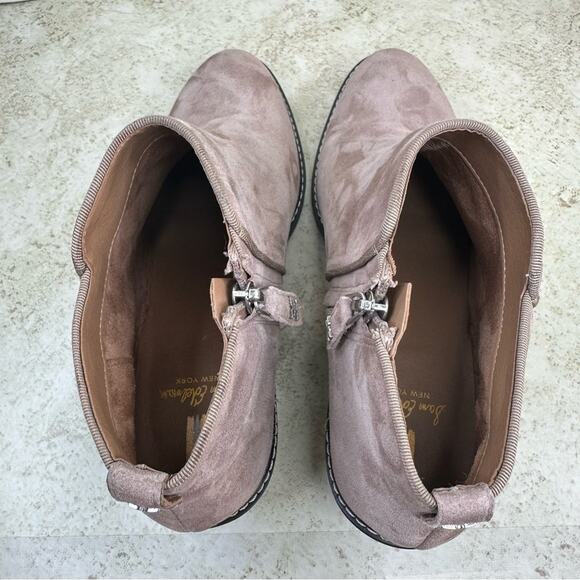 SAM EDELMAN Women's Sz 9 Pryce Beige Leather Suede Waterproof Ankle Booties - Picture 10 of 16